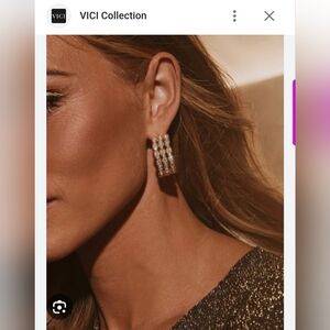 NWT Vici Gold Rhinestone Hoop Earrings